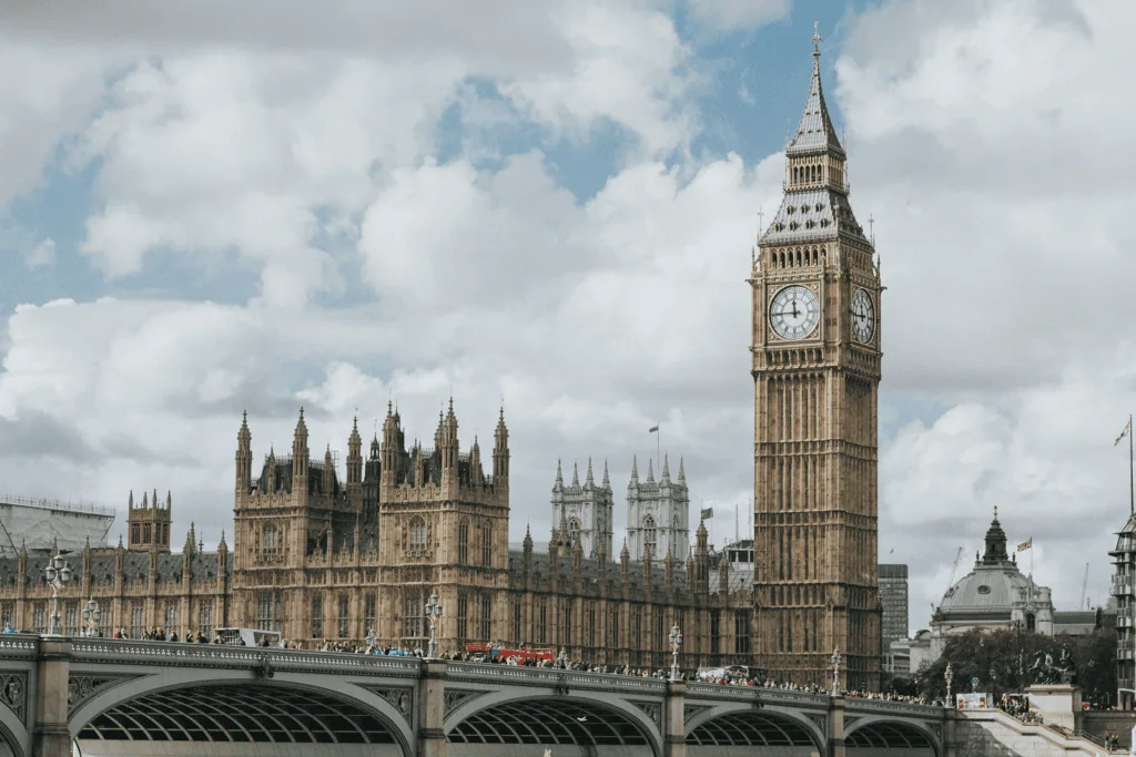 Iconic Big Ben and Palace of Westminster in London, UK.