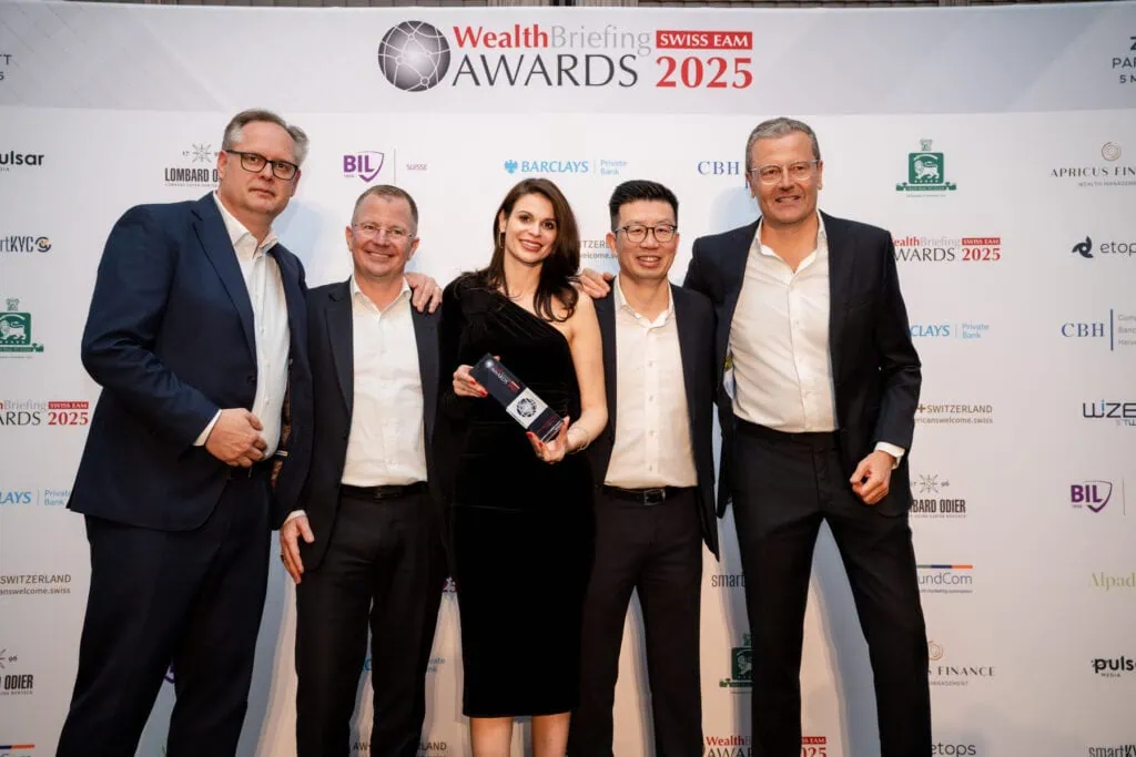 Innovative financial services; corporate award recognition; Swiss wealth management.