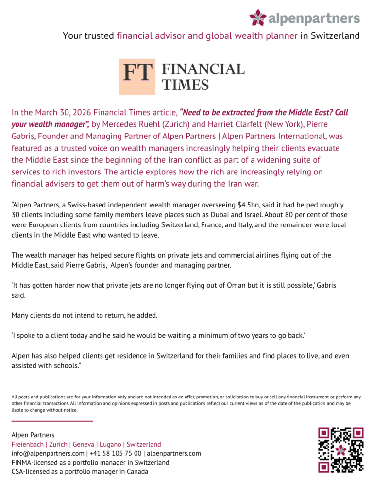 Alpen Partners AG - Trusted Swiss financial advisor and wealth planner.