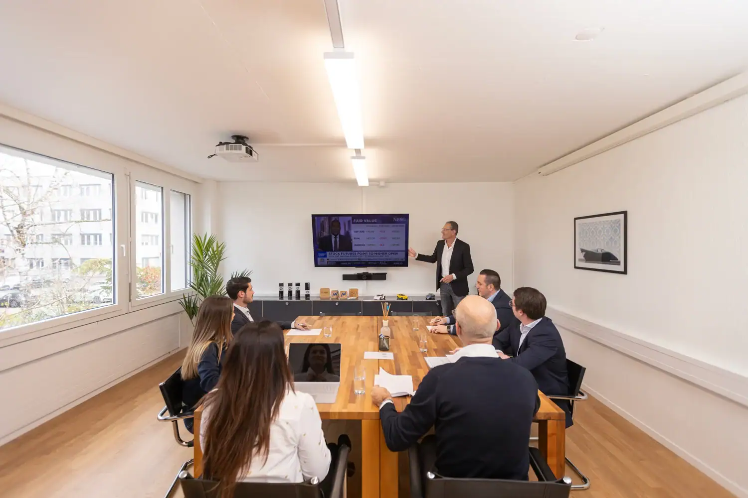 Advisory team meeting in a conference room